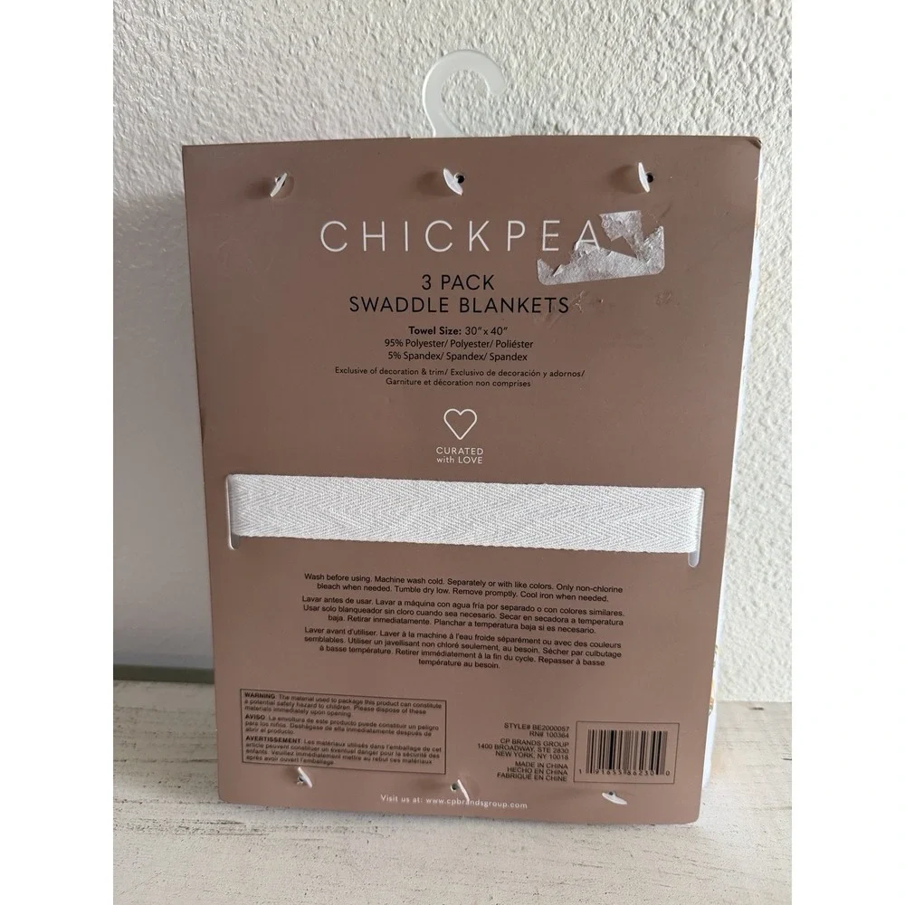 Chick Pea 4 Pack Muslin Blankets‎ Swaddle Floral Print Sz 36